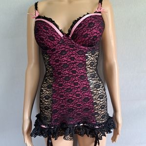 VS Sexy Little Things lacy teddy with built in garter belt